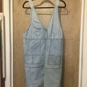 NWT Free People denim dress with straps that can cross in the back size large